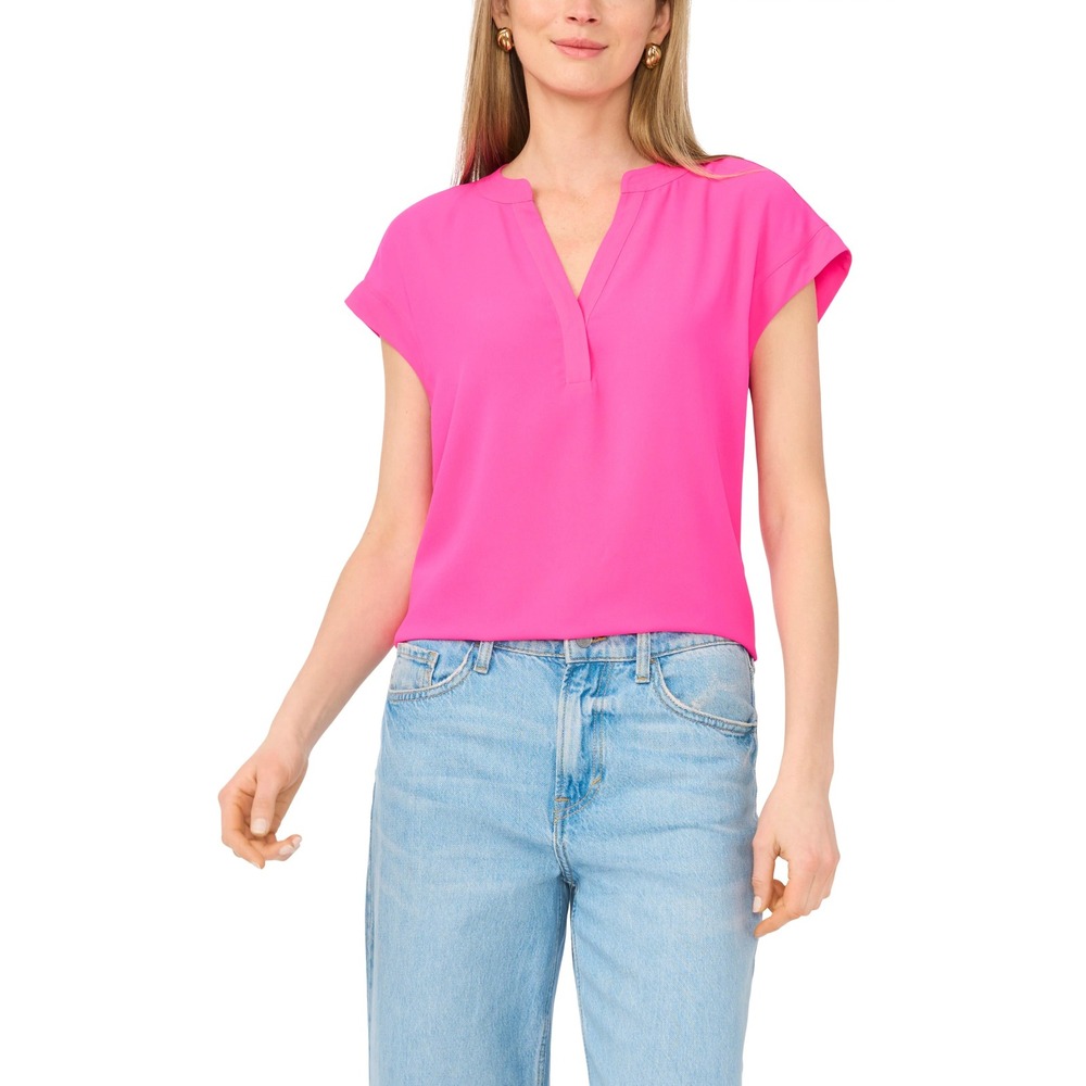 NWT Vinci Camuto Dolman Sleeve Top Split V Neck Blouse Pink Size 3X